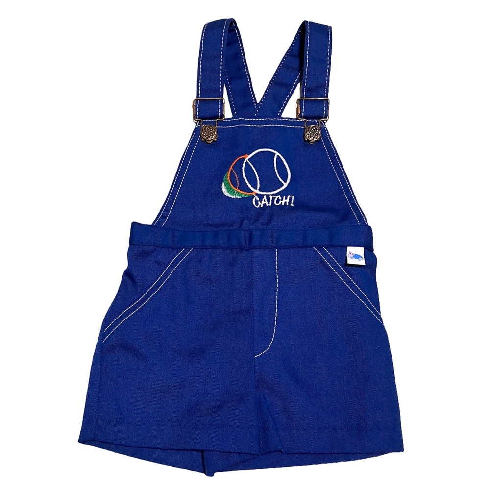 Vintage "Catch" Baseball Blue Overalls